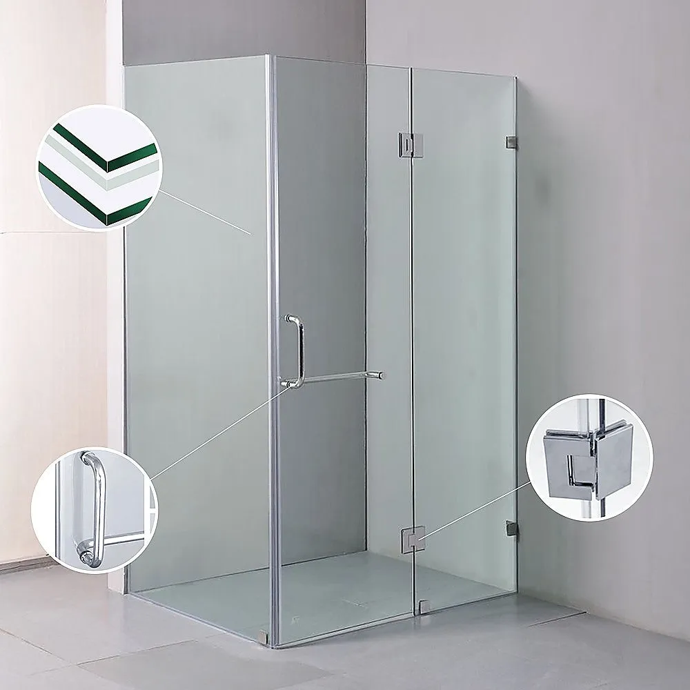 1000 x 900mm Frameless 10mm Glass Shower Screen | By Della Francesca