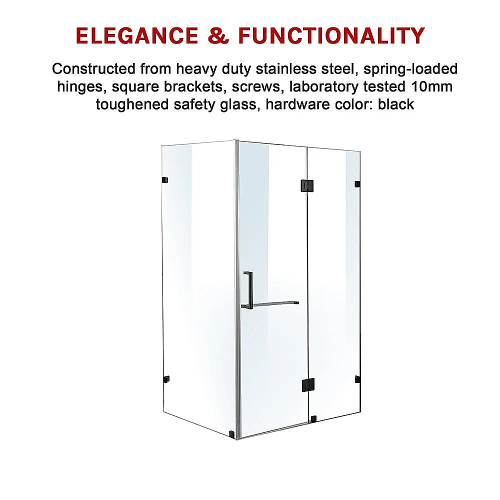 1200 x 1000mm Frameless 10mm Glass Shower Screen