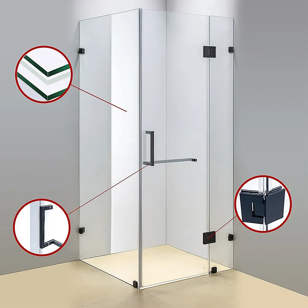 1200 x 1000mm Frameless 10mm Glass Shower Screen