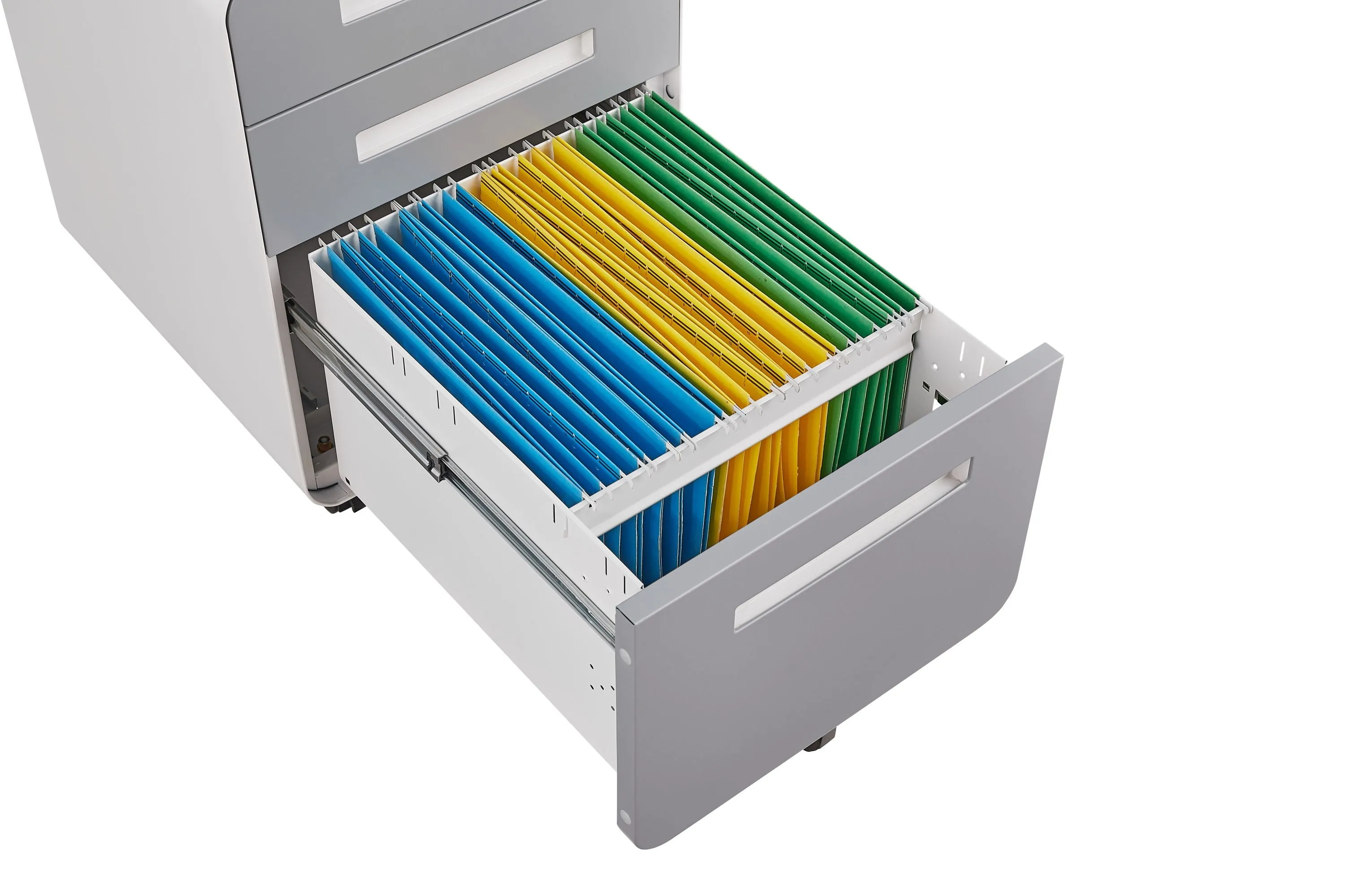 3 Drawer Mobile File Cabinet Under Desk Office, Simple Style Versatile Storage Cabinet For Legal / Letter / A4 Files, 5 Wheel Design Anti-Tilting Cold Rolled Steel Waterproof Moisture-Proof by Couch.com