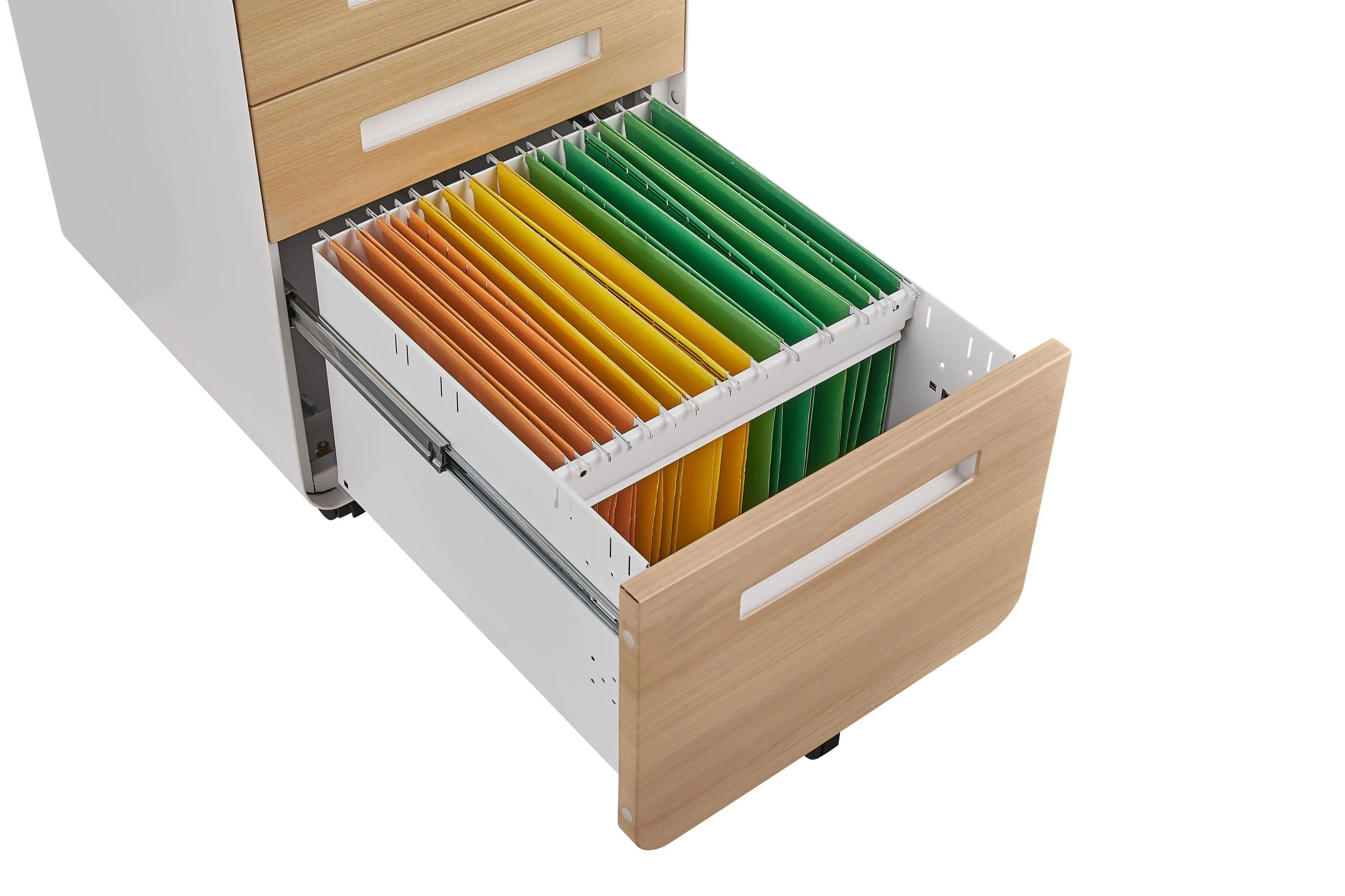 3 Drawer Mobile File Cabinet Under Desk Office, Simple Style Versatile Storage Cabinet For Legal / Letter / A4 Files, 5 Wheel Design Anti-Tilting Cold Rolled Steel Waterproof Moisture-Proof by Couch.com