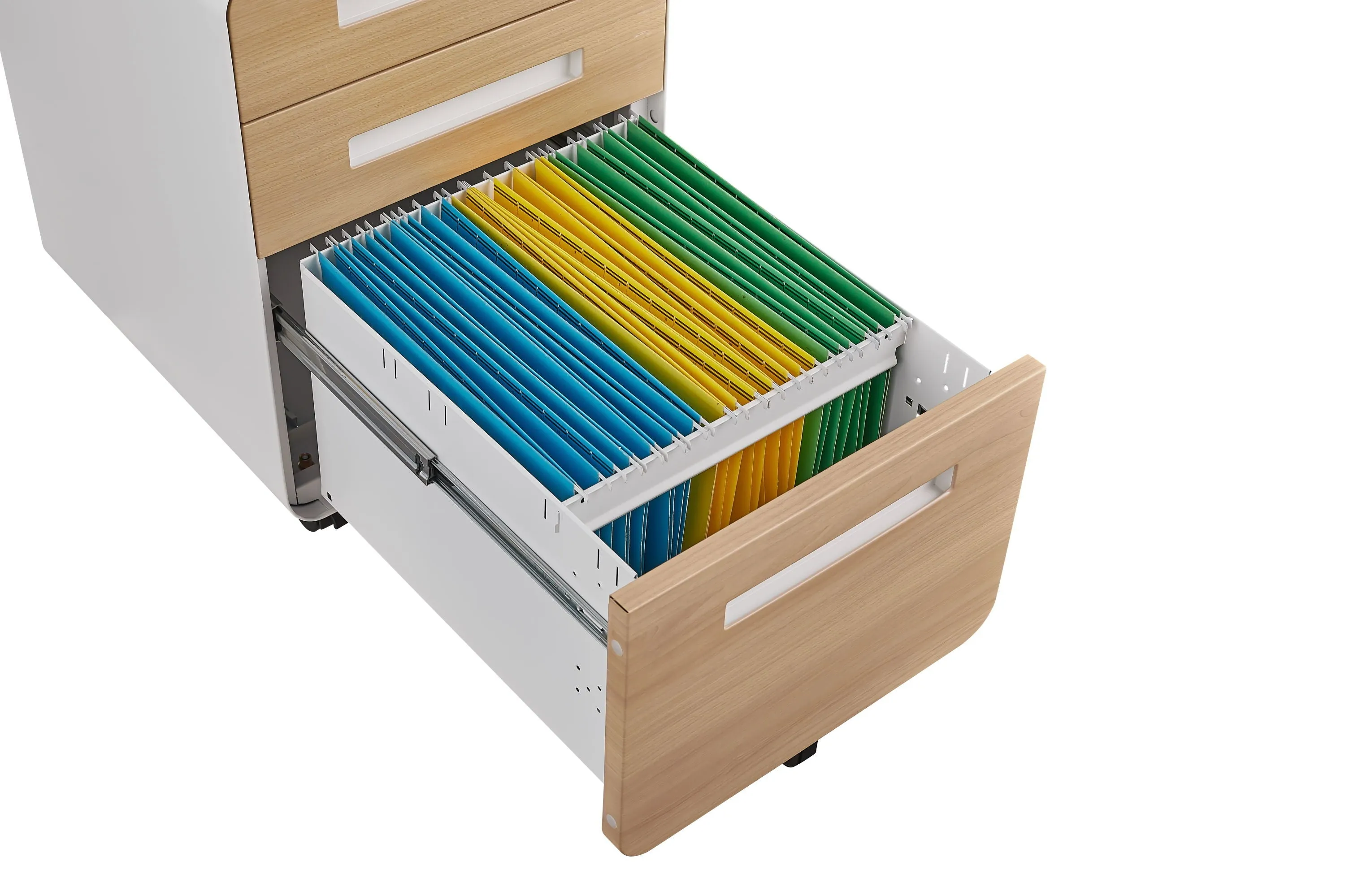3 Drawer Mobile File Cabinet Under Desk Office, Simple Style Versatile Storage Cabinet For Legal / Letter / A4 Files, 5 Wheel Design Anti-Tilting Cold Rolled Steel Waterproof Moisture-Proof by Couch.com