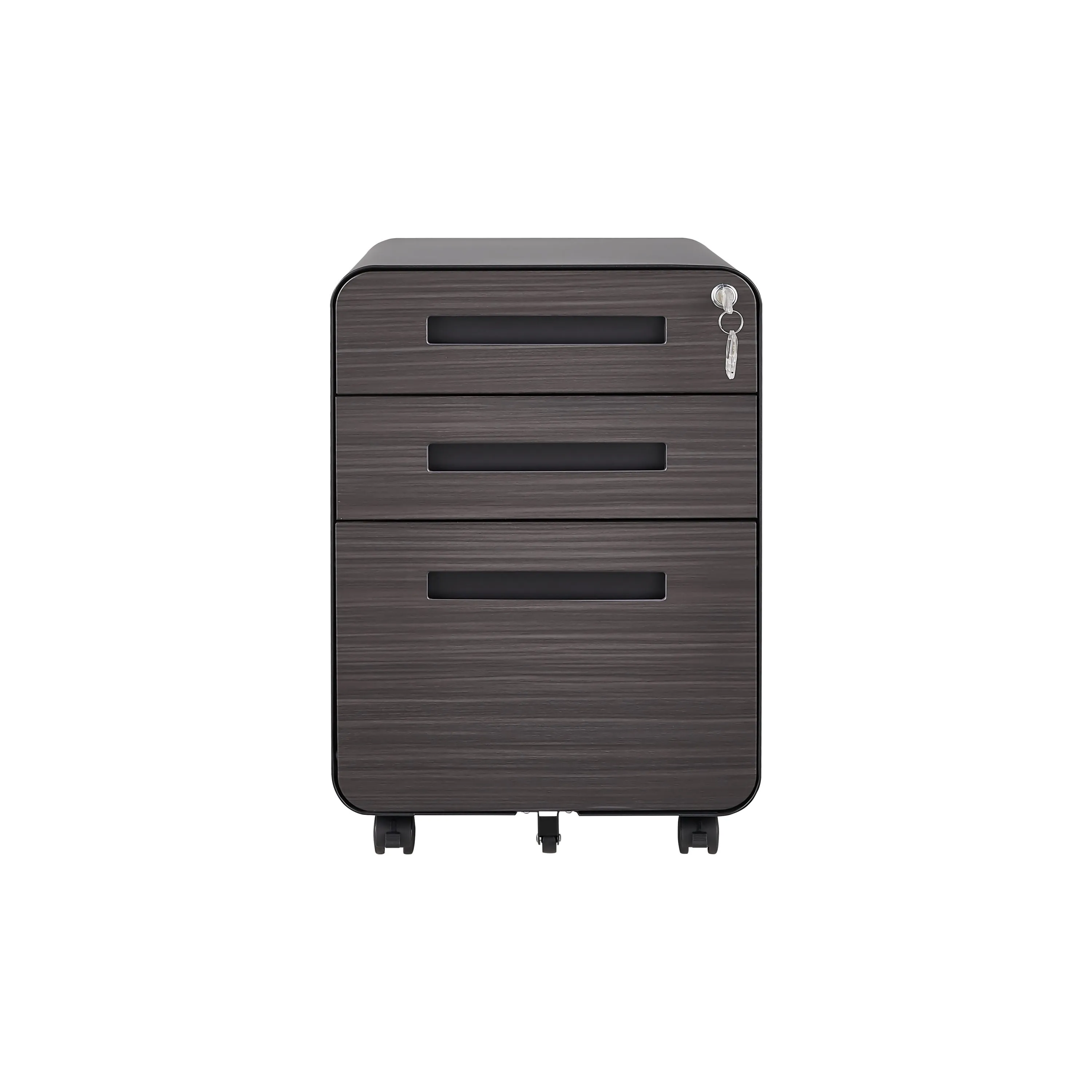 3 Drawer Mobile File Cabinet Under Desk Office, Simple Style Versatile Storage Cabinet For Legal / Letter / A4 Files, 5 Wheel Design Anti-Tilting Cold Rolled Steel Waterproof Moisture-Proof by Couch.com
