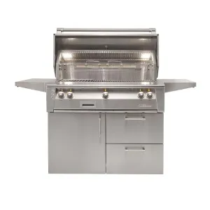 Alfresco ALXE 42" FS NG Grill On Deluxe Cart With Rotisserie