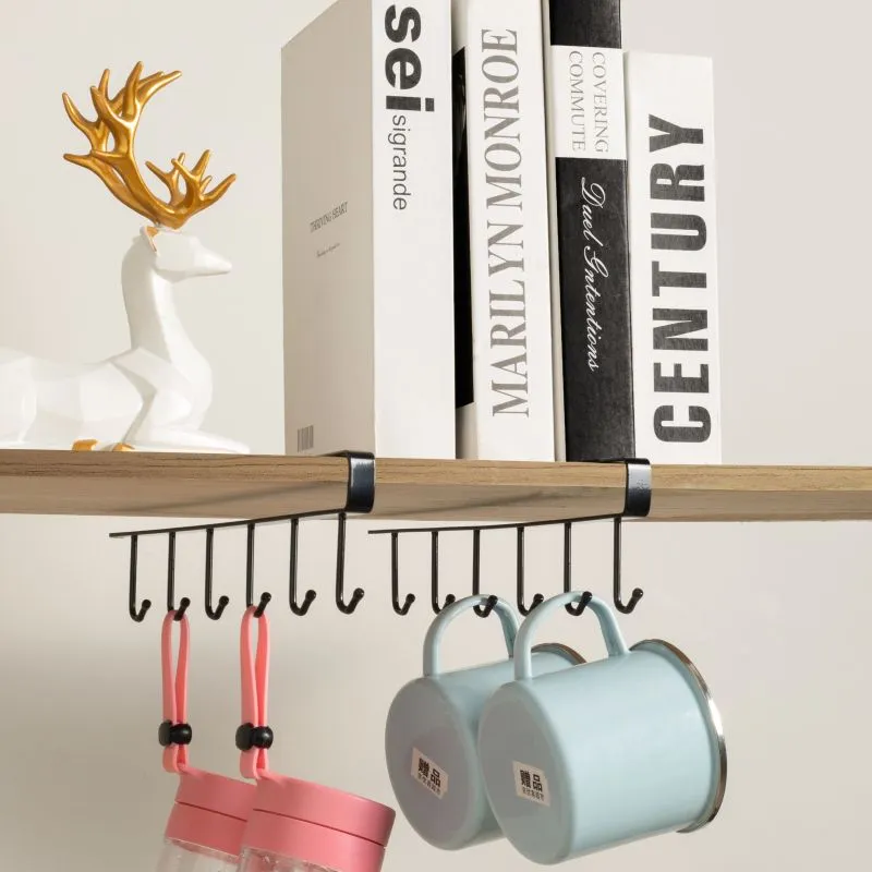 Black Iron Hook with no Marks or Nails for Storing Pots Shovels Hanging Pieces Kitchen Utensils Storage Racks Hooks