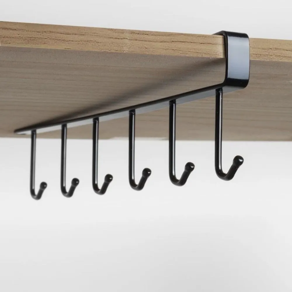 Black Iron Hook with no Marks or Nails for Storing Pots Shovels Hanging Pieces Kitchen Utensils Storage Racks Hooks