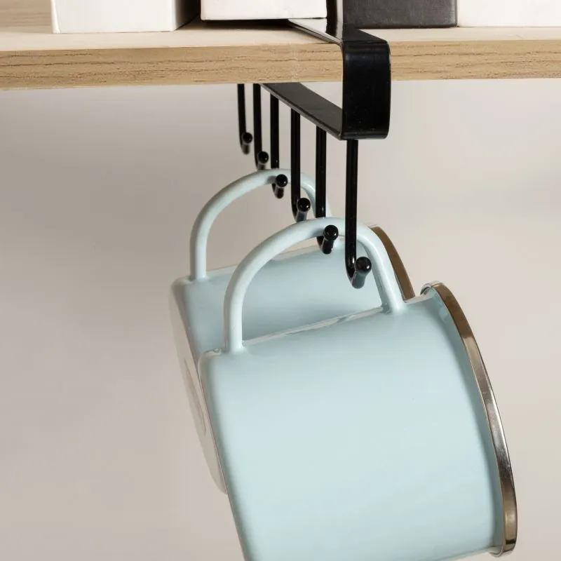 Black Iron Hook with no Marks or Nails for Storing Pots Shovels Hanging Pieces Kitchen Utensils Storage Racks Hooks
