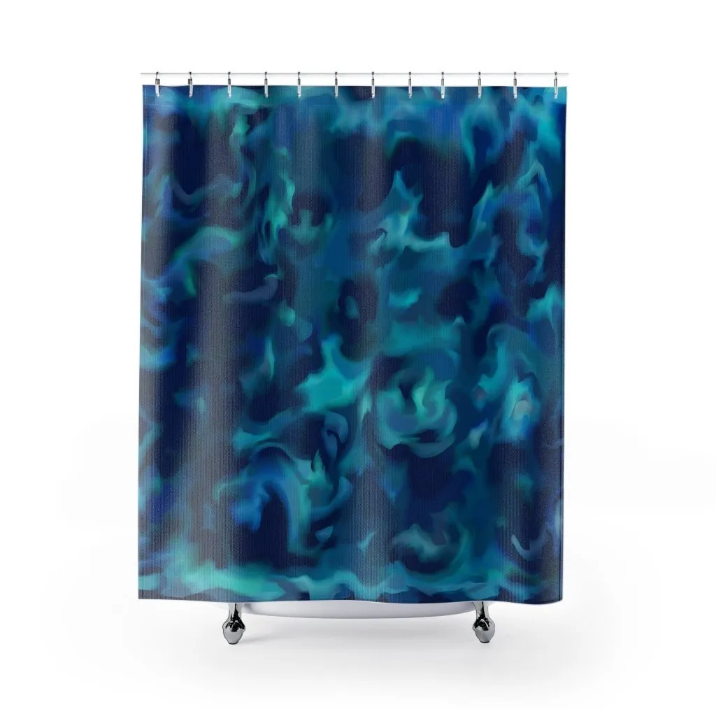 Blue Pool Shower Curtain