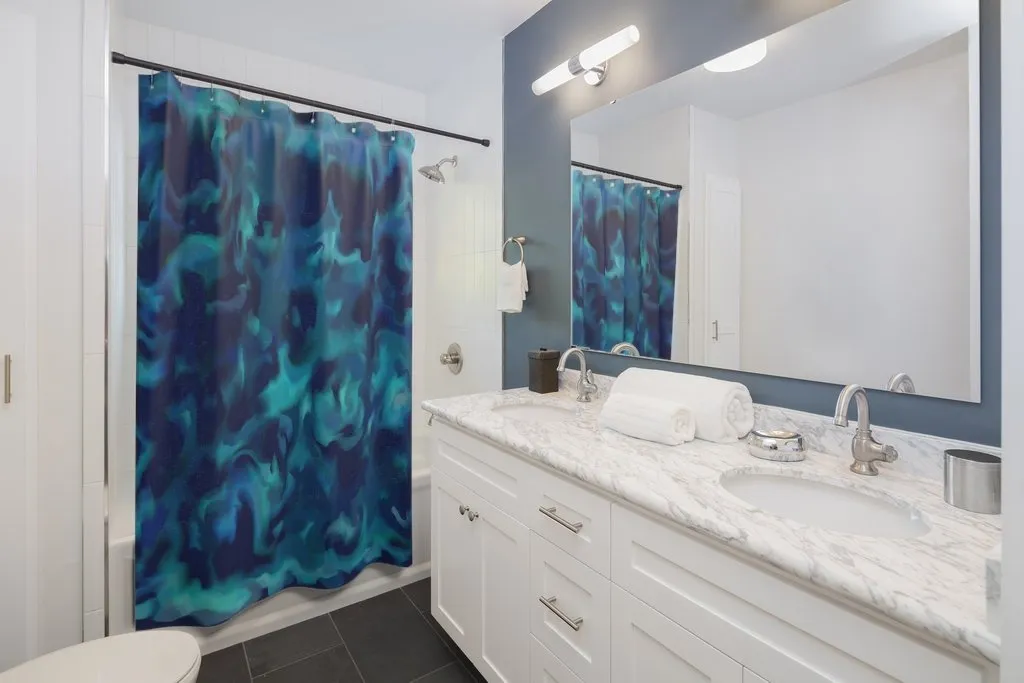 Blue Pool Shower Curtain