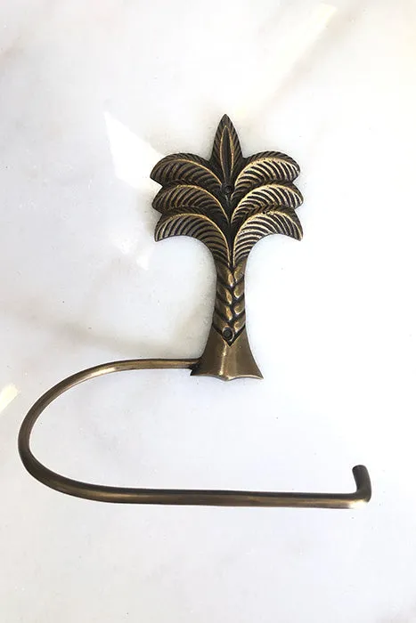 Brass Palm Tree Toilet Roll Holder
