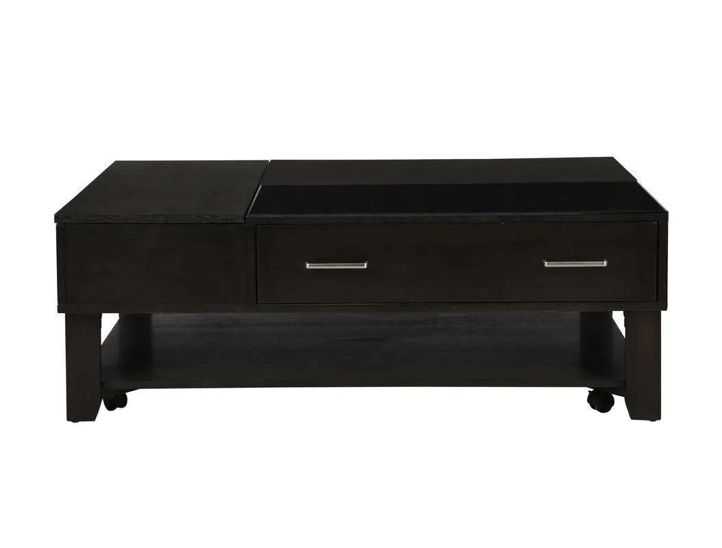 Bruno - Wooden Table With Tempered Glass Top And Drawer by Couch.com