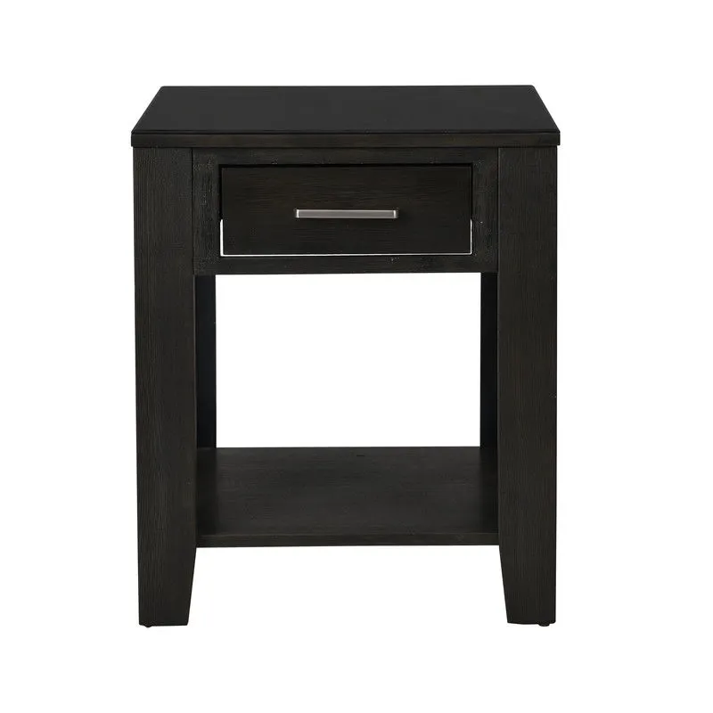 Bruno - Wooden Table With Tempered Glass Top And Drawer by Couch.com