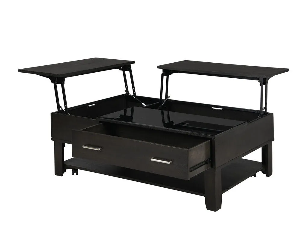 Bruno - Wooden Table With Tempered Glass Top And Drawer by Couch.com