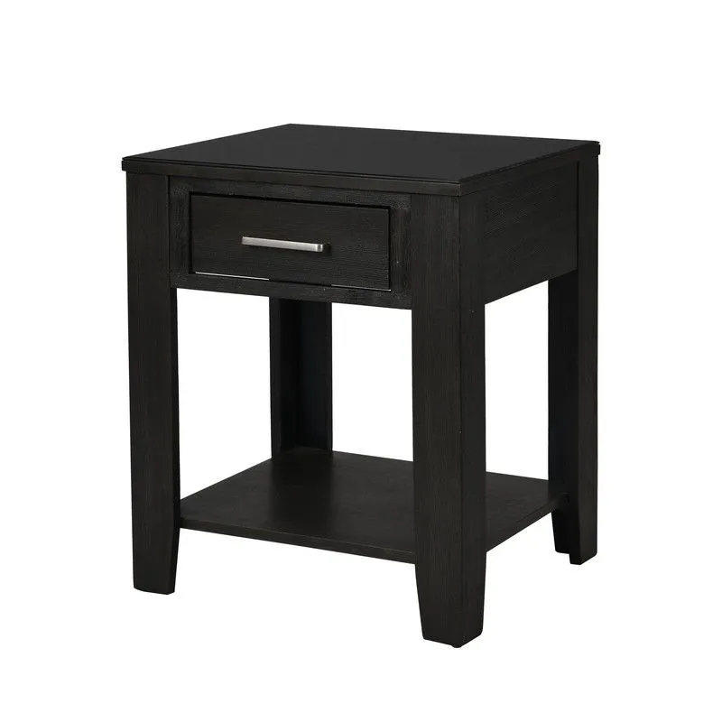 Bruno - Wooden Table With Tempered Glass Top And Drawer by Couch.com