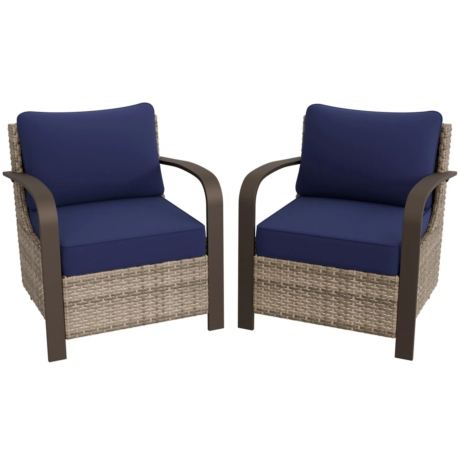 Coastal Vista Patio Chair with Cushions, Contains 2 Chairs