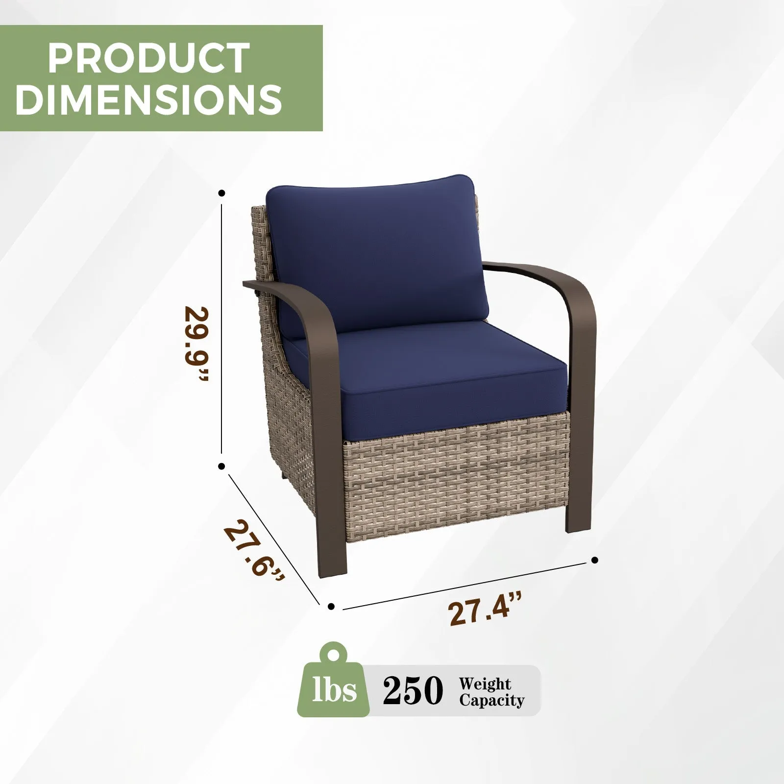 Coastal Vista Patio Chair with Cushions, Contains 2 Chairs