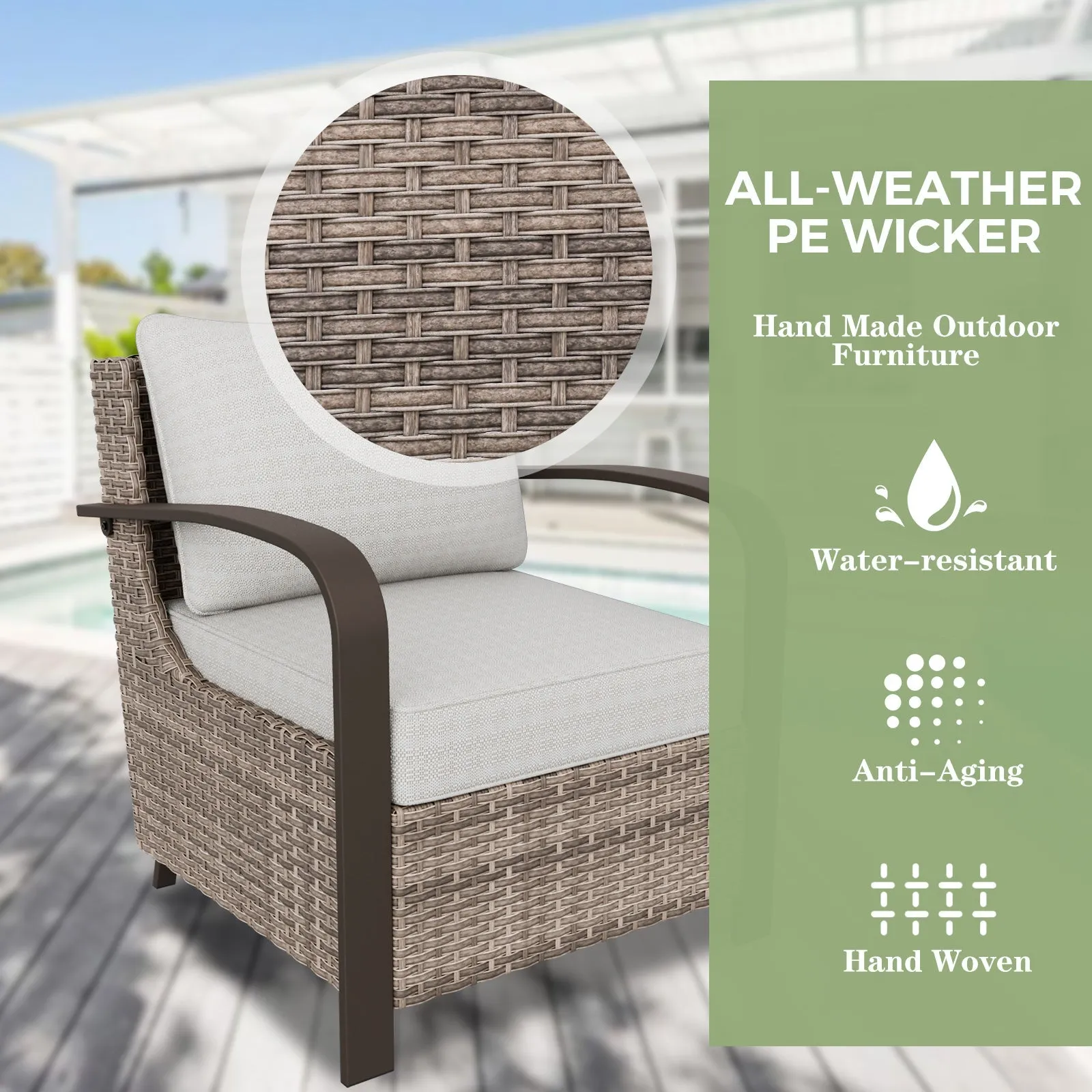 Coastal Vista Patio Chair with Cushions, Contains 2 Chairs