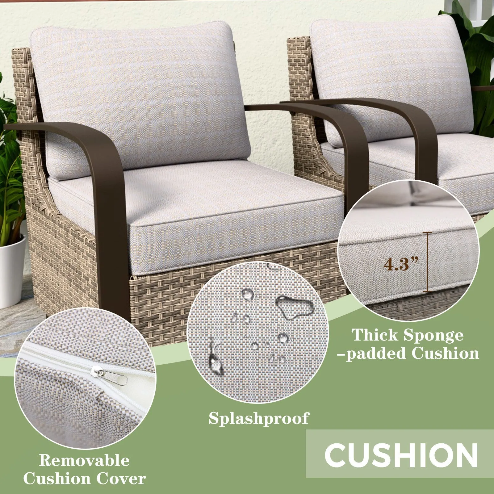 Coastal Vista Patio Chair with Cushions, Contains 2 Chairs