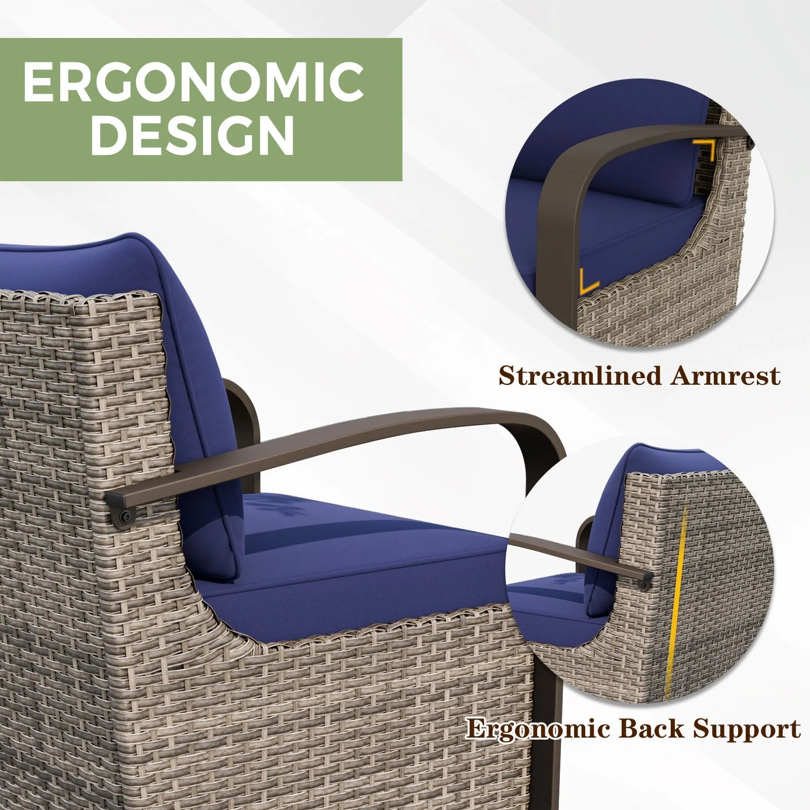 Coastal Vista Patio Chair with Cushions, Contains 2 Chairs