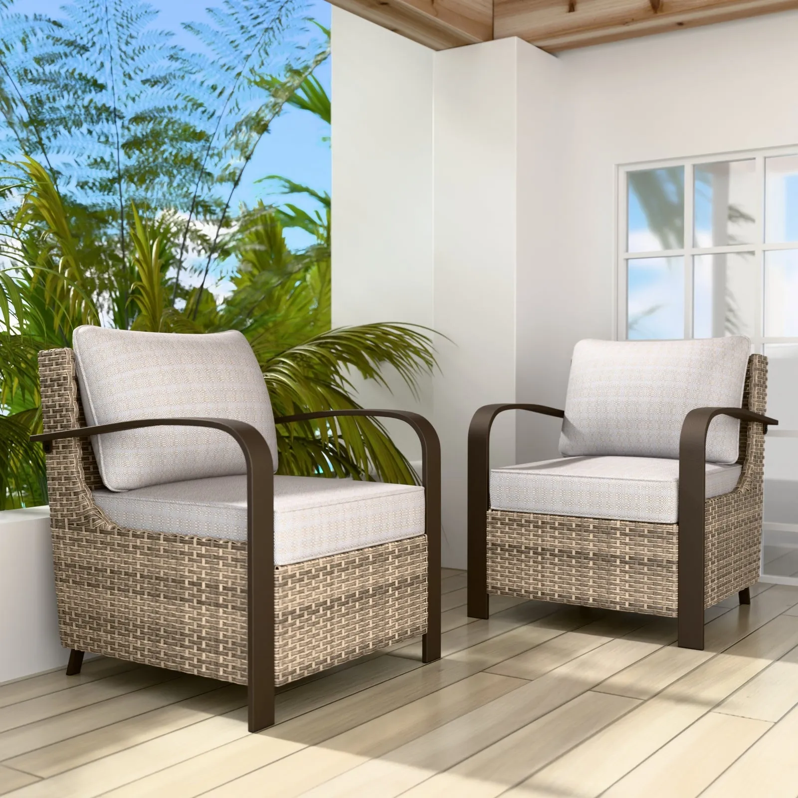 Coastal Vista Patio Chair with Cushions, Contains 2 Chairs
