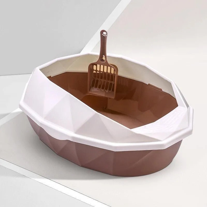 Crystal Shaped Detachable Semi-Enclosed Cat Toilet