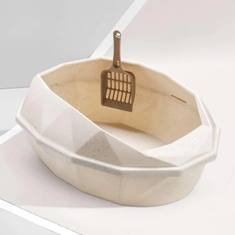 Crystal Shaped Detachable Semi-Enclosed Cat Toilet