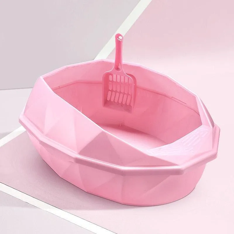 Crystal Shaped Detachable Semi-Enclosed Cat Toilet