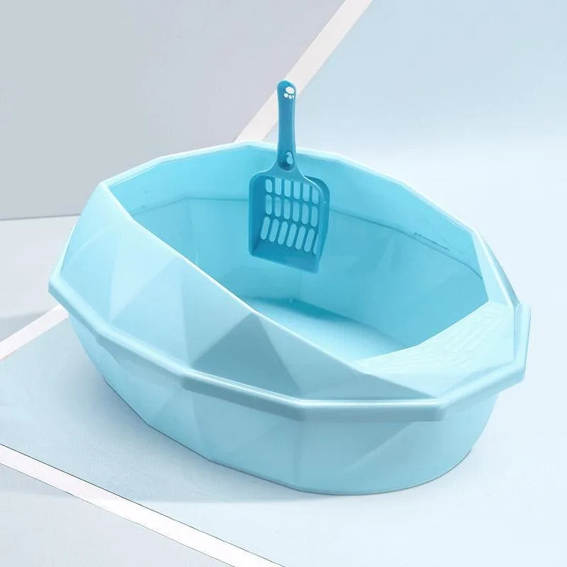 Crystal Shaped Detachable Semi-Enclosed Cat Toilet
