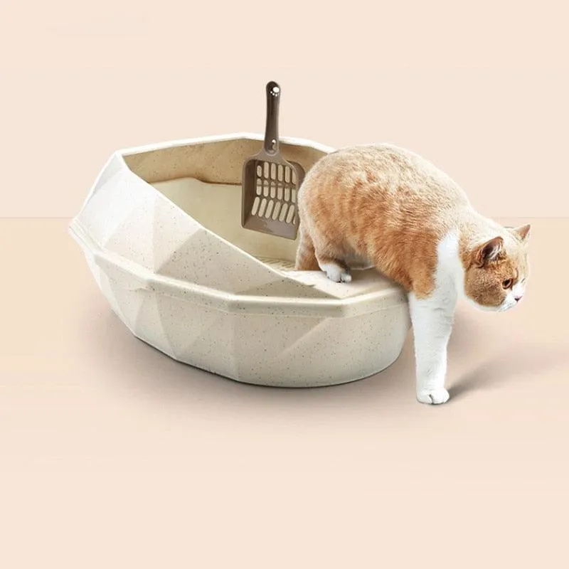 Crystal Shaped Detachable Semi-Enclosed Cat Toilet