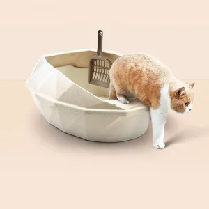 Crystal Shaped Detachable Semi-Enclosed Cat Toilet
