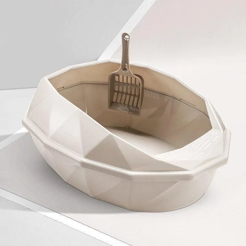 Crystal Shaped Detachable Semi-Enclosed Cat Toilet