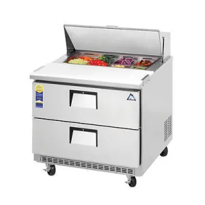 Everest EPBNSR2-D2 36" Double Drawer Sandwich Prep Table