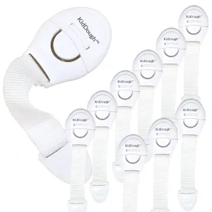 KidDough Furniture Safety Locks for Kids- Pack of 10 White locks