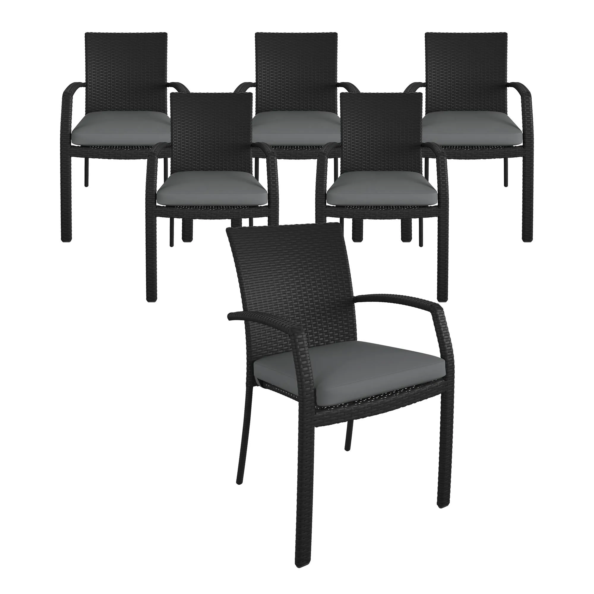 Lakewood Ranch Steel and Wicker Stacking Dining Chairs