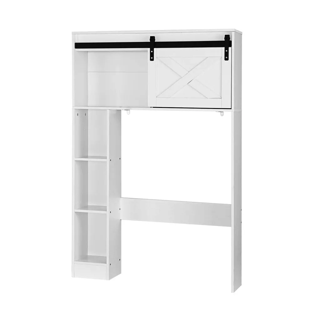 Over-Toilet Bathroom Cabinet with Sliding Barn Door - Artiss