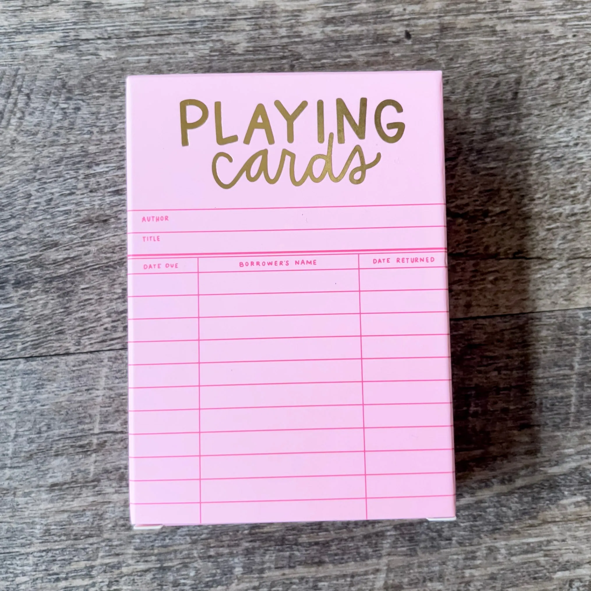 Pink Library Card Deck of Playing Cards